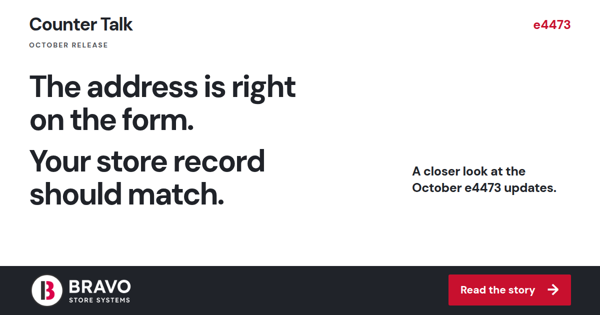 The address is right on the form. Your store record should match.